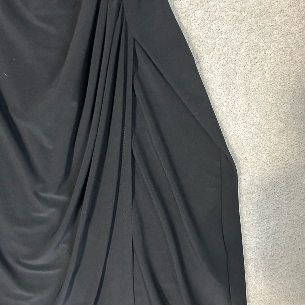 Lauren Ralph Lauren Black Ruched Sheath Midi Dress LBD - Picture 9 of 12